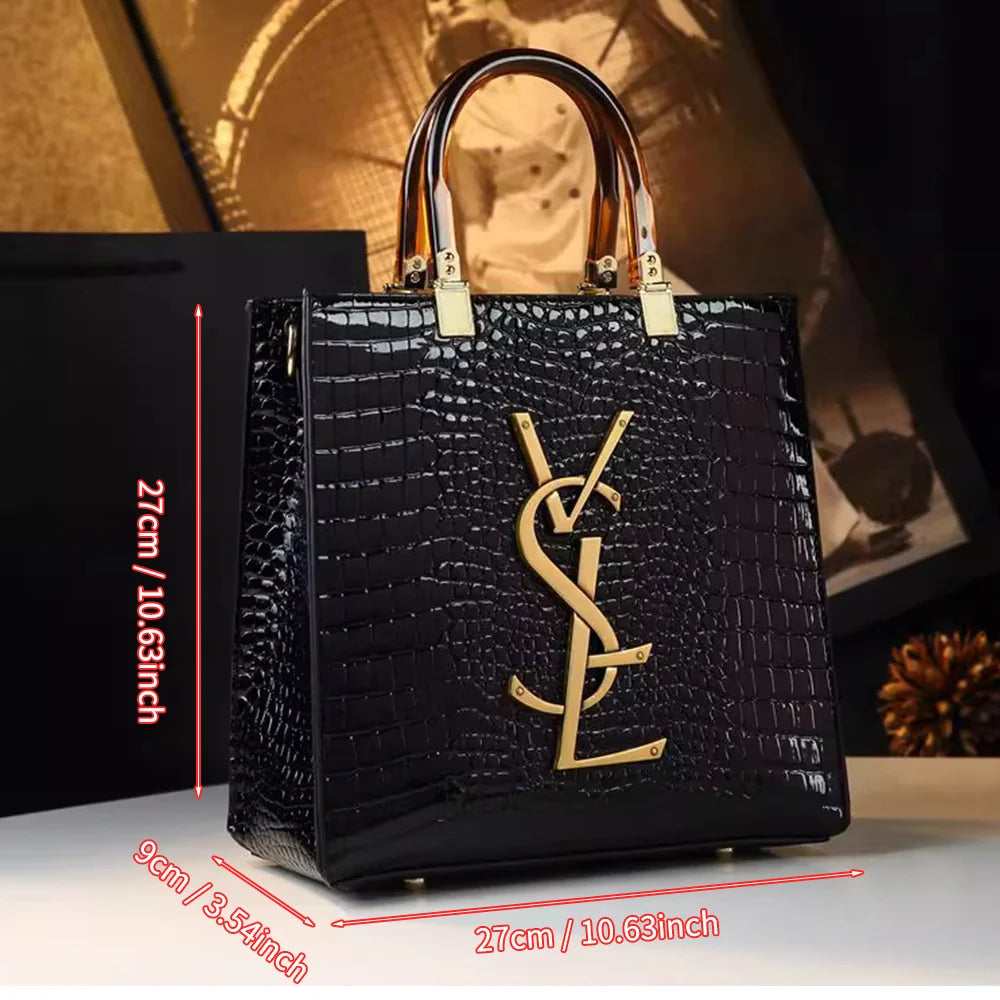 High-end handbag, 2025 new style fashionable crocodile print women's bag, middle-aged mother's bag, grand crossbody bag